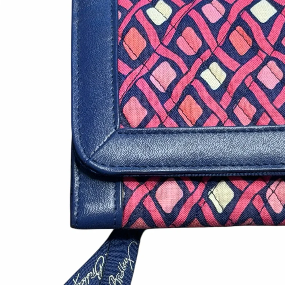 Vintage Vera Bradley Purple Pink Quilted Wallet Tri Fold - Picture 5 of 7
